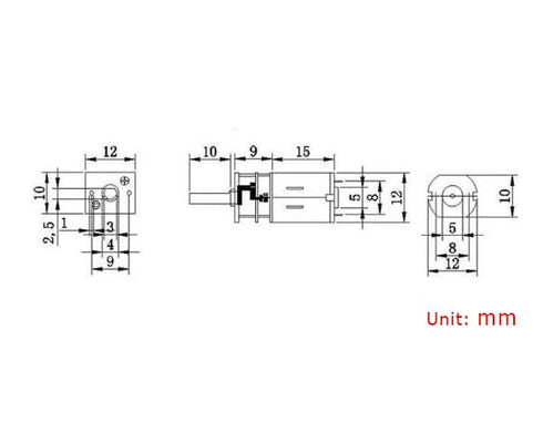CHANCS N20 Variable Speed Motor, 3V DC, 10RPM, 10mm Shaft Length, Micro Electric Motor with Torque Gear, 2PCS