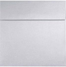 LUXPaper Square Invitation Envelopes | Peel & Press | 5 3/4" x 5 3/4" | Silver Metallic | 80lb. Text | 50 Qty by Envelopes.com