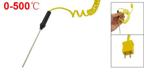 uxcell Probe K Type 0-500C Temperature Range Coiled Thermocouple, 80 mm x 3 mm