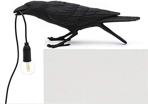 Aooxida Luluckly Raven Light Birds Table Lamps Bedroom Resin Crow Desk Lamp Bedside Light Wall Sconce Black A