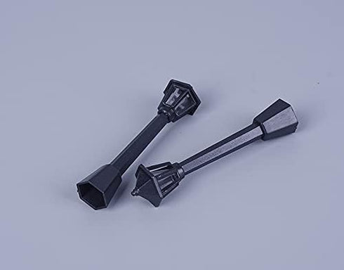 Tustao 10Pcs Black Mini Miniature Street Light Model, Railway Train Post Lamps Light Poles for Outside,Pole Black Lamp