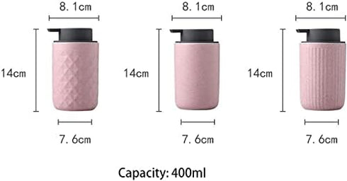 GRDDBZA Art Soap Dispenser for Bathroom Kitchen Hotel, Refillable Ceramic Stripe Matte Lotions Dispensing Bottle