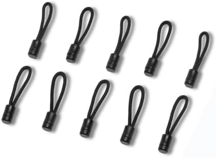 Stayput Black Pull Cords, 10 Pack, Used with Shock Cords & Zippers for Canvas (Sold Separately).