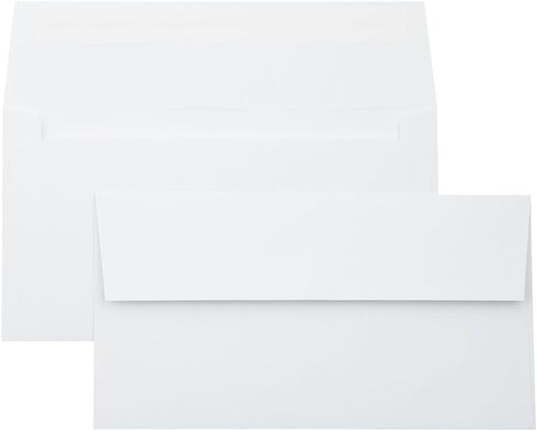 LUXPaper Photo Greeting Invitation Envelopes | 4 3/8" x 8 1/4" | 50 Qty, Bright White, 70lb. Text