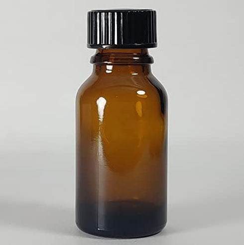Bioll 15ml (1/2 oz) glass bottle. Essential oil bottle with lid. For Perfume, Aromatherapy, Lab Refillable Sample Vials - 24 Pack (Amber) by Generic