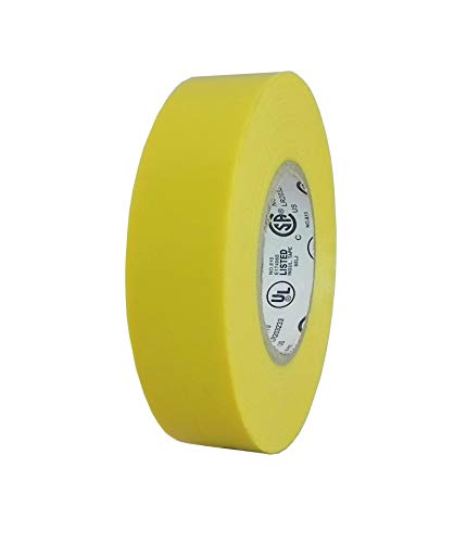 PROFESSIONAL ELECTRICAL TAPE - UL/CSA Listed Utility Vinyl Rubber Adhesive, 3/4in x 66ft, Yellow (1 Roll)