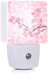 Oeaskly 0.5W Cherry Blossoms Night Light,Spring Flower Night Lights Plug into Wall with Dusk to Dawn Light Sensors Dim