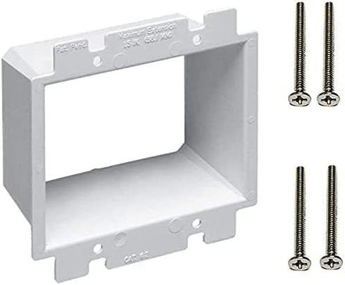 iMBAPrice BE2-5 (2-Gang) Electrical Power Outlet Box Extender, White, 5-Pack