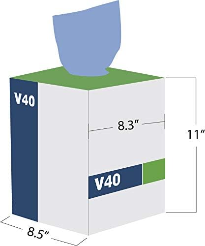 TaskBrand N-V040CGB V40 10 11.5 Inches, 200 Blue Value Series Center Pull Wiper Sheets, All-Purpose Disposable Cleaning