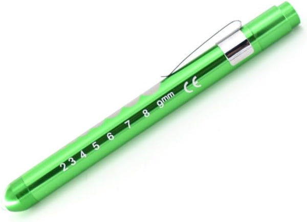 Galepromot Green Pen Light with Pupil Gauge LED Penlight for Nurses Doctors, Reusable