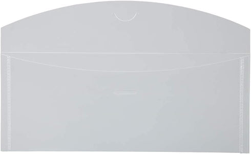 JAM PAPER Plastic Envelopes with Tuck Flap Closure - #10 Business - 4 x 10 - Clear - 12/Pack