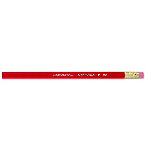 JRMB21T Try Rex Pencil with Eraser, 0.94" Height, 2.36" Wide, 7.72" Length, Jumbo (12 Count)
