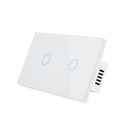 Zigbee Touch Smart Switch, Compatible with Alexa, Google Home, Hubitat, Neutral Wire Required (2 Gang, White)