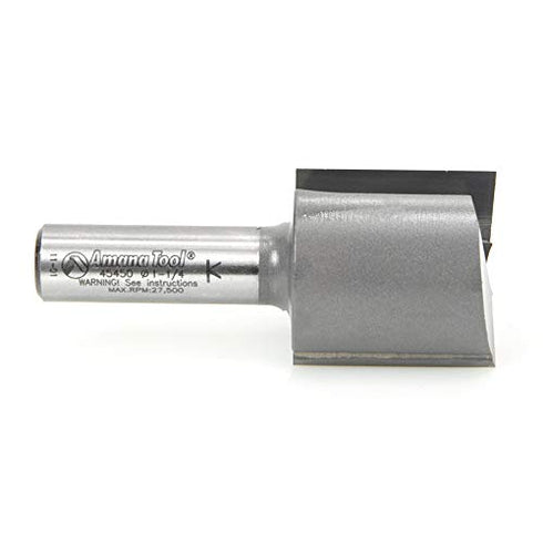 Amana Tool - 45450 Carbide Tipped Straight Plunge - High Production 1-1/4 Dia x 1-1/4 x 1/2