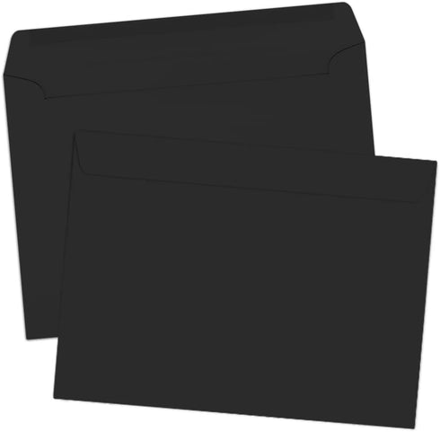 LUXPaper 9 x 12 Booklet Envelopes, Midnight Black, 50 Qty, 80lb Text