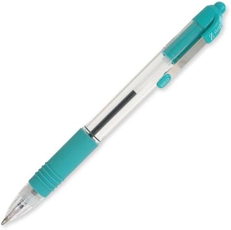 Zebra Z-Grip Retractable Ballpoint Pen, 1.0mm, Teal, 12 Pack (22160) by Zebra