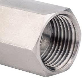 2pcs Stainless Steel Pipe Fittings, 3/8 NPT Female Straight Hex Coupler for Air, Liquid, Hydraulic Fitting