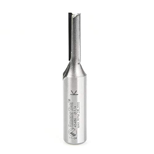 Amana Tool Carbide Tipped Straight Plunge, 1/4 Dia x 1", 2 Shank, Model 45486