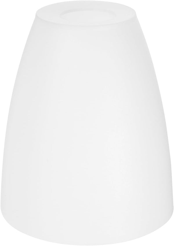 White Plastic Lamp Shade Replacement - Flat Top Hard Hat Style Light