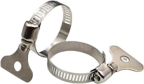 10-Pack 304 Stainless Steel Hose Clamps with Adjustable Thumb Screw, Ideal for Plumbing and Automotive Use