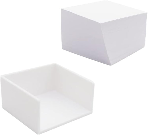 Non Sticky Notes, 500pcs Memo Pad in Cube, 3x3 Inch Note Holder, Blank Note Paper for Home School Office