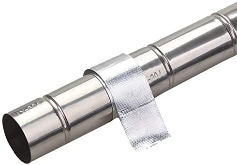 Glass Fiber Cloth Aluminum Foil Tape, Fireproof Self-Adhesive High Temperature Leak Proof Duct Tape