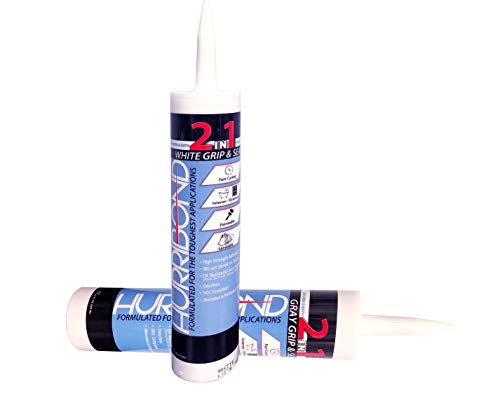 HurriBond 2-in-1 Adhesive and Caulk, Fast-Curing VOC Compliant Formula, 10 oz - Grey
