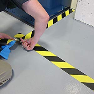 Black & Yellow Hazard Safety Floor Tape, 3 inch x 54 feet, Ideal for Walls, Floors, Pipes