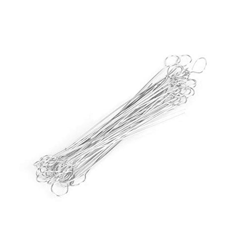 50pcs Nichrome Tips Inoculating Loop Holders, Reusable Inoculating Needle for Laboratory, Classroom, Science Fair