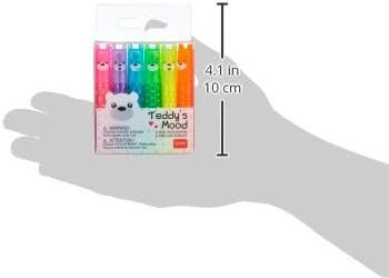 Legami Set of 6 Mini Highlighters, Teddy's Mood, 6 Pieces