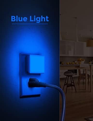 2-Pack, 0.3W L LOHAS LED Blue Night Lights Plug into Wall Plug in Night Light, Dusk to Dawn, Bright Nightlight