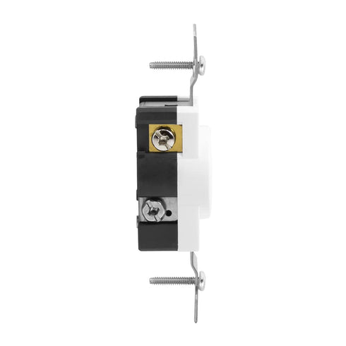 Maxxima 20A Single Receptacle Outlet - 2 Pack, 125 VAC Commercial Grade White Electrical Outlet