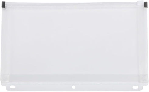 JAM PAPER Plastic 3 Hole Punch Binder Envelopes - #10 Wallet Booklet Clear Zip Closure 3/Pack