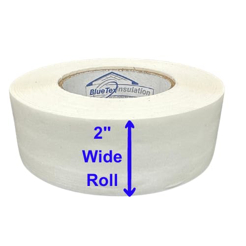 2'' Wide x 196' Long White Vapor Barrier Tape for Garage Door Insulation, Repair, and Underlayment Seams