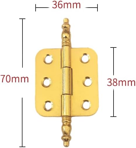 SANCHAKOU 2 Packs 2.75 1.41Inch 2 Packs Cupboard Hinges of * Crown Head Wooden Box Bedside Table Cabinet Door Furniture