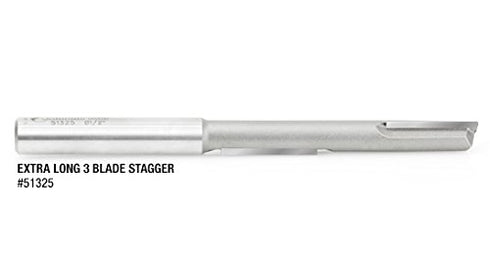 Amana Tool 51325 Carbide Tipped Stagger Tooth Plunge, 1/2 Dia x 3-1/2 x 1/2" Shank