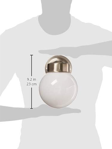 SF76/705 Nuvo Porch Wall Fixture with Globe, Brushed Nickel, Polished Brass