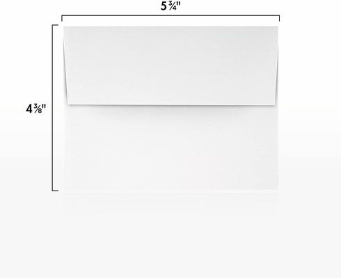 LUX Paper A2 Invitation Envelopes, White with Peel & Press, 4 3/8" x 5 3/4", 250 Pack