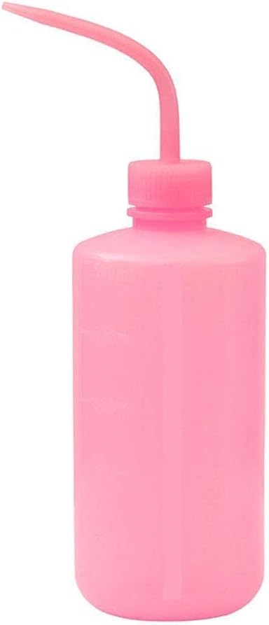 1Pc Plastic Squeeze Bottle, Safety Narrow Mouth Drip Washing Bottle for Tattooing, Eyelash Cleaning, 250 ML Pink
