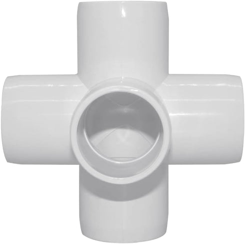 2 Inch Tee PVC Fitting, 5 Way Elbow Connector for Furniture Grade 90 Degree Side Outlet, Pack of 4