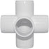 2 Inch Tee PVC Fitting, 5 Way Elbow Connector for Furniture Grade 90 Degree Side Outlet, Pack of 4