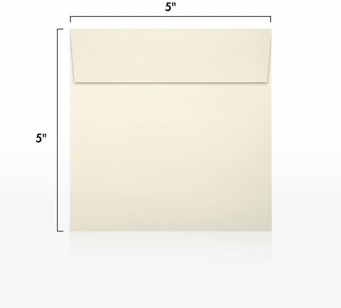 LUXPaper Square Invitation Envelopes | Peel & Press | 5" x 5" | Natural | 70lb. Text | 50 Qty by LUXPaper