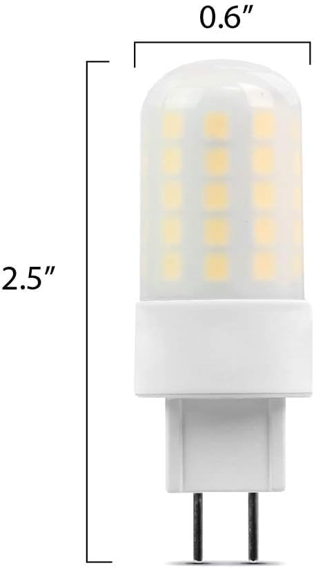 Feit Electric T4 LED Light Bulb, 50W Equivalent, GY6.35 Bi-Pin Base, Dimmable, 3000K Warm White