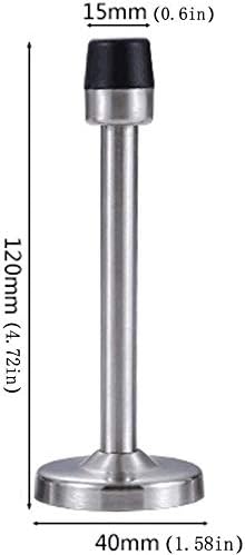 Door Stop 5 Inch Long Stainless Steel Stoppers Brushed Satin Nickel Heavy Duty Rubber for Wall and Door Protection