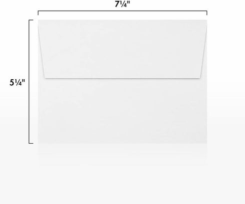 LUXPAPER A7 Invitation Envelopes for 5 x 7 Cards, 80 lb. Bright White, Printable with Peel and Press Seal, 250 Pack