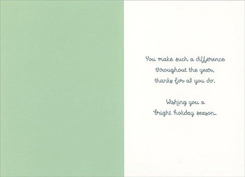 Sellers Publishing Light Green Christmas Card - Happy Holidays & Thank You