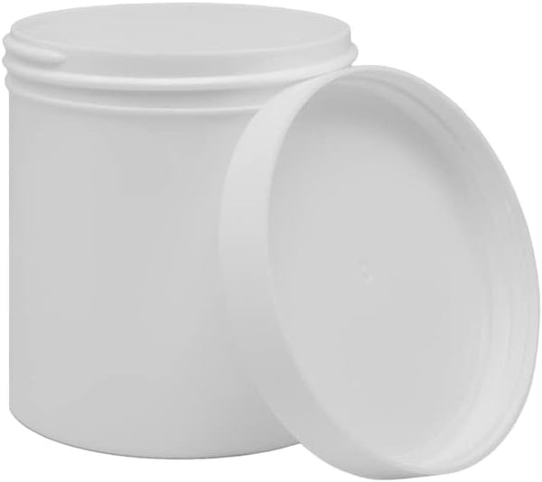 EZY DOSE Ointment Jar and Container, 16 oz Capacity, Leak-Proof, Durable Design, White (Pack of 12)