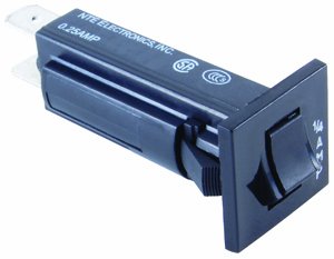 NTE Electronics R59-5A Thermal Circuit Breaker, Fuse Holder Type, 0.250" Quick Connect Terminal, 0.03 Ohms, 5 Amp