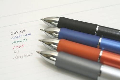 Zebra Clip-On 1000, 4 Color 0.7 mm Ballpoint Multi Pen and 0.5 mm Pencil, Silver Body (B4SA2-S)