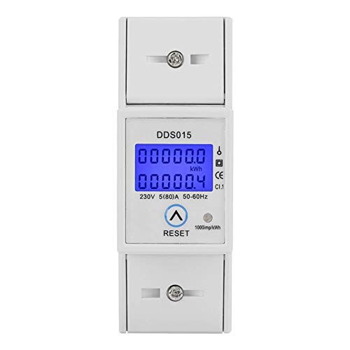 Single Phase Energy Meter, 5-80A 230V 50Hz LCD KWh Watt Meter, DDS015
